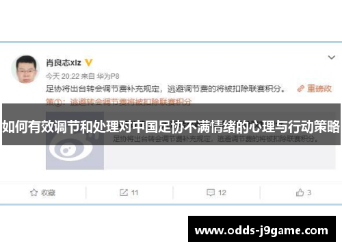 如何有效调节和处理对中国足协不满情绪的心理与行动策略
